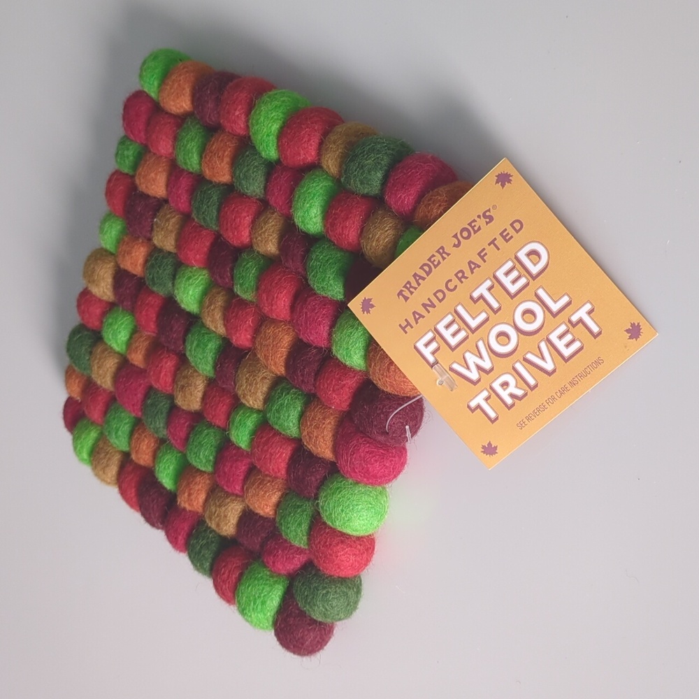 NWT Trader Joe's Handcrafted Felted Wool Trivet